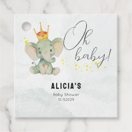 Cute Oh Baby Gender Neutral Elephant  フェイバータグ