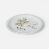 Cute Oh Baby Gender Neutral Elephant Baby Shower ペーパープレート (アングル)