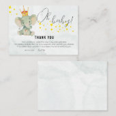 Cute Oh Baby Gender Neutral Elephant Thank You エンクロージャーカード (正面/裏面)
