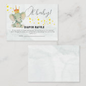 Cute OhBaby Gender Neutral Elephant Diaper Raffle  エンクロージャーカード (正面/裏面)
