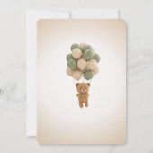 Cute Olive Green Boy Baby Shower Invitation 招待状 (裏面)