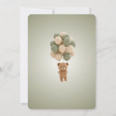 Cute Olive Green Boy Baby Shower Invitation 招待状 (裏面)