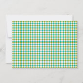Cute Olive Green Teal Gingham Plaid Personalized ノートカード (裏面)