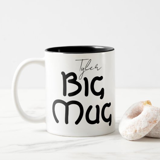 Cute One Huge Mug Custom Name Novelty Jumbo ツートーンマグカップ (ドーナツ)