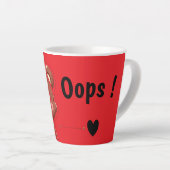 Cute “Oops!” Teddy Bear Mug –Funny&Adorable Kawaii カフェラテマグ (右アングル)