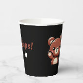 Cute Oops Teddy Bear Paper Party Cups with Heart  紙コップ (左)