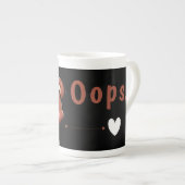 Cute Oops Teddy Bear Specialty Mug with Heart ボーンチャイナマグカップ (正面右)