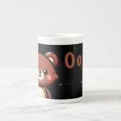 Cute Oops Teddy Bear Specialty Mug with Heart ボーンチャイナマグカップ (正面)