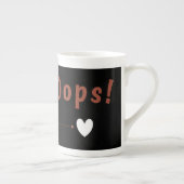 Cute Oops Teddy Bear Specialty Mug with Heart ボーンチャイナマグカップ (右)