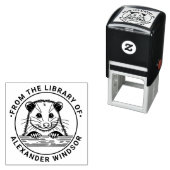 Cute Opossum Head #3 Library Book Name セルフインキングスタンプ (インサイチュ)