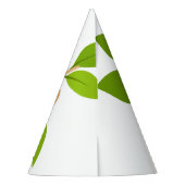 Cute Opossum on Branch with Green Leaves パーティーハット (裏面)