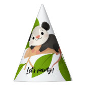 Cute Opossum on Branch with Green Leaves パーティーハット (正面)