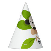 Cute Opossum on Branch with Green Leaves パーティーハット (左)