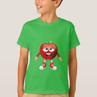 Cute Optimistic Red Apple Cartoon Shirt for Kids Tシャツ