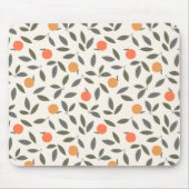 Cute Orange and Leaves Pattern マウスパッド (正面)