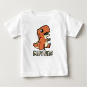 Cute Orange Baby Dino Toddler T-shirt  ベビーTシャツ (正面)