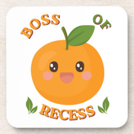 Cute Orange "Boss of Recess" Drink Coaster コースター