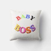 Cute Orange "Boss of Recess" Kids Throw Pillow クッション (裏面)