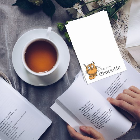 Cute orange cartoon cat name ポストイット