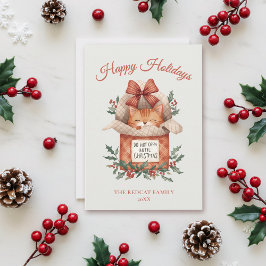 Cute Orange Cat Do Not Open Until Christmas シーズンカード