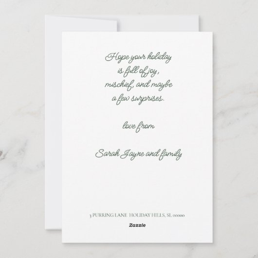 Cute Orange Cat Do Not Open Until Christmas シーズンカード (裏面)