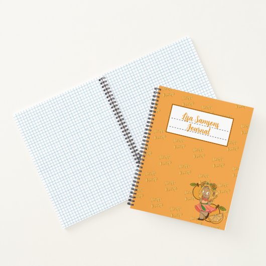 Cute Orange Chibi Journal ノートブック (内部)