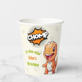 Cute Orange Dinosaur T-Rex 紙コップ