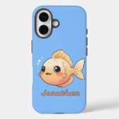 Cute Orange Fish Drawing in Cartoon Style Case-Mate iPhoneケース (裏面)