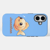 Cute Orange Fish Drawing in Cartoon Style Case-Mate iPhoneケース (裏面 (横))