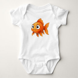 Cute Orange Goldfish Baby Bodysuit - Sweet Aquatic ベビーボディスーツ