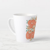 Cute Orange Hippie Typography カフェラテマグ (左アングル)