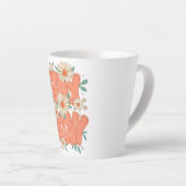 Cute Orange Hippie Typography カフェラテマグ (右アングル)