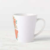 Cute Orange Hippie Typography カフェラテマグ (右)