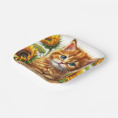 Cute Orange Kitten Among Sunflowers ペーパープレート (傾斜あり)