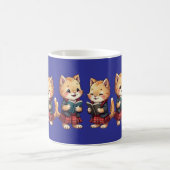 Cute Orange Kitties Reading Burns Night Poetry コーヒーマグカップ (中央)