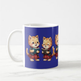 Cute Orange Kitties Reading Burns Night Poetry コーヒーマグカップ