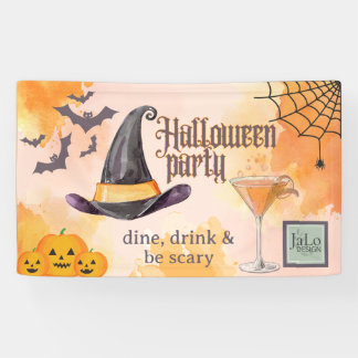 Cute Orange Office Halloween Party With Logo 横断幕