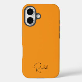 Cute Orange Personalized Name  iPhone 16ケース