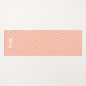 cute orange pink retro geometric design ヨガマット (正面(横))