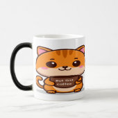 Cute Orange Tabby But First Coffee モーフィングマグカップ (左)
