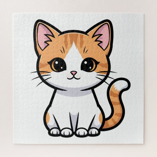 Cute Orange Tabby Cat ジグソーパズル (縦)