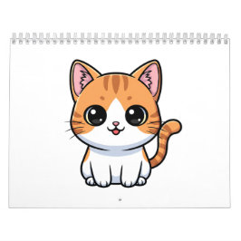 Cute Orange Tabby Kitten Character カレンダー