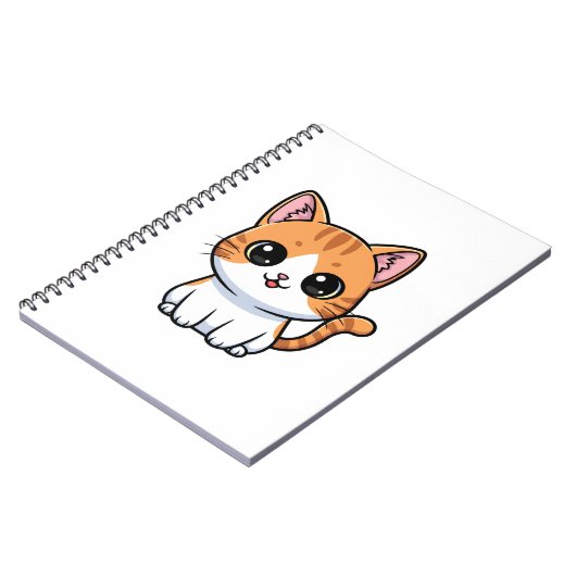 Cute Orange Tabby Kitten Character ノートブック (左側)