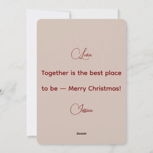 Cute Orange Tabby Kitten Personalized Christmas シーズンカード (裏面)