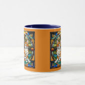 Cute Orange Tabby Stained Glass Mug マグカップ (中央)