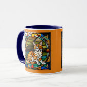 Cute Orange Tabby Stained Glass Mug マグカップ (正面左)