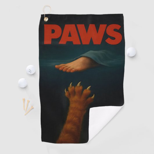 Cute Orange Tabby vs Human Foot  ゴルフタオル (インサイチュ)