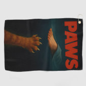 Cute Orange Tabby vs Human Foot  ゴルフタオル (横)