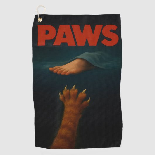 Cute Orange Tabby vs Human Foot  ゴルフタオル (正面)