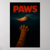 Cute Orange Tabby vs Human Foot ポスター (正面)